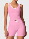 Yeoreo Alberta Contrast Trim Shorts Sports Set
