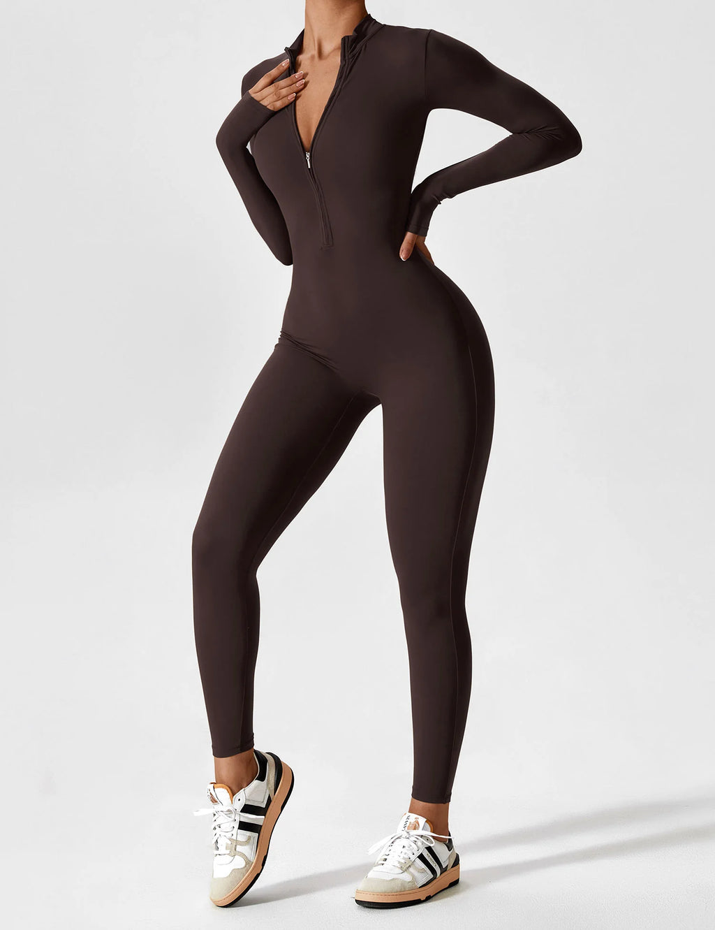 Yeoreo Long Sleeve Zipper Jumpsuit