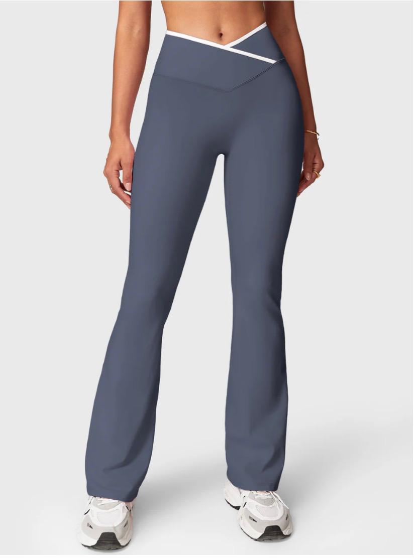 Yeoreo Alberta Contrast Trim Flare Leggings