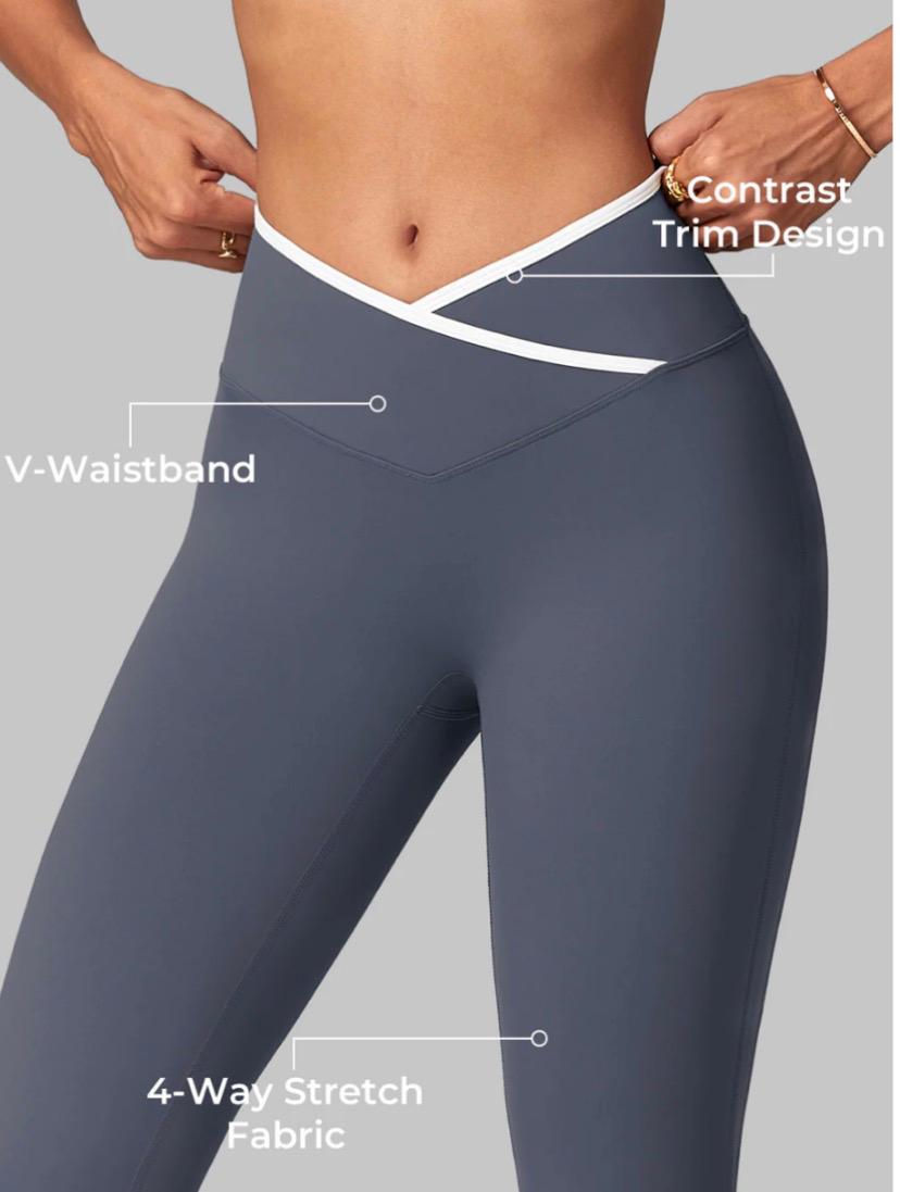 Yeoreo Alberta Contrast Trim Flare Leggings